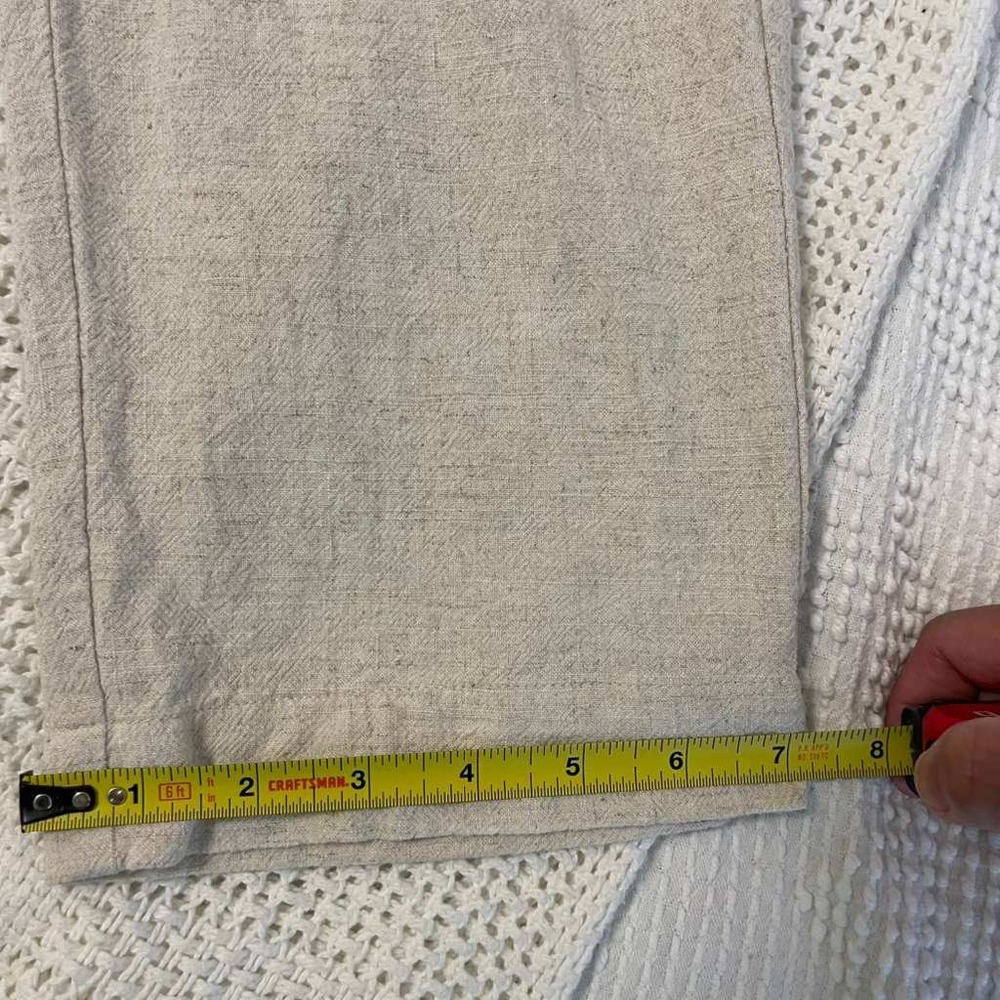 Chicos 2 Piece Linen Blend Set Oatmeal Beige Boxy Top Straight Leg Pants Size 1 - Picture 13 of 16